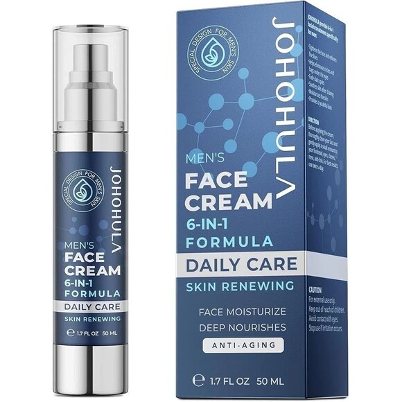Johohula MEN'S Face Cream 6 in 1 Moisturizer Anti Aging Anti Wrinkle 1.7oz NEW - Picture 1 of 1
